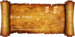 Blum Edda névjegykártya